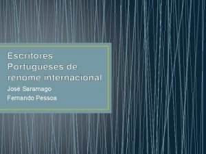 Fernando pessoa características