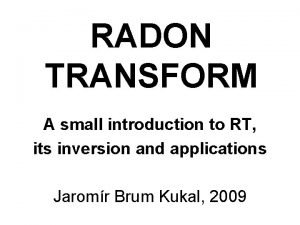 Radon transformation