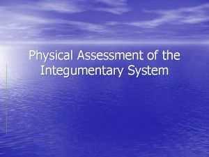 Integumentary system assessment