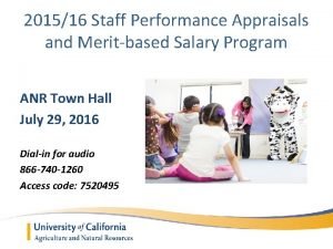 201516 Staff Performance Appraisals and Meritbased Salary Program