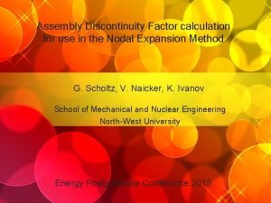 Assembly Discontinuity Factor calculation for use in the