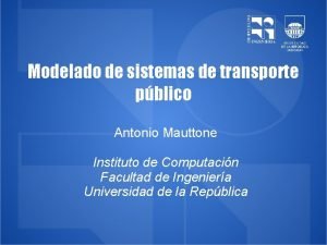 Modelamiento de sistemas de transporte