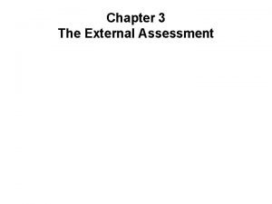 External assessment in strategic management example