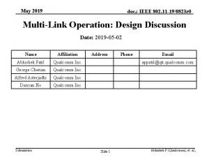 May 2019 doc IEEE 802 11 190823 r