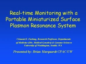 Realtime Monitoring with a Portable Miniaturized Surface Plasmon