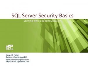 Sql server security basics