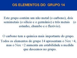 Elementos do grupo 14