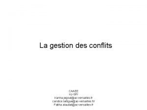 La gestion des conflits CAAEE KJSP Karina jegoutacversailles