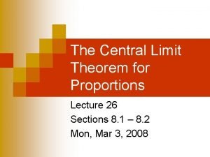 Central limit theorem proportions Central limit theorem proportions