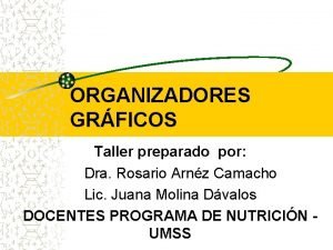 ORGANIZADORES GRFICOS Taller preparado por Dra Rosario Arnz