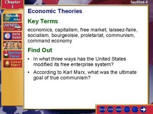 Economic Theories Key Terms economics capitalism free market