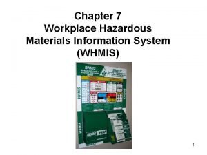 Chapter 7 Workplace Hazardous Materials Information System WHMIS