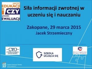 Sia informacji zwrotnej w uczeniu si i nauczaniu