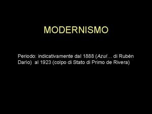 Modernismo periodo