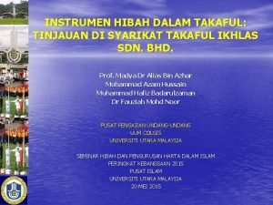 Takaful Ii The Islamic Insurance Summary Of The