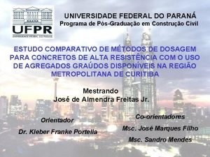 UNIVERSIDADE FEDERAL DO PARAN Programa de PsGraduao em