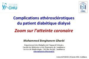 Complications athrosclrotiques du patient diabtique dialys Zoom sur