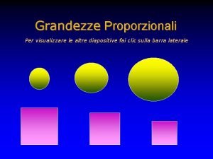 Grandezze Proporzionali Per visualizzare le altre diapositive fai