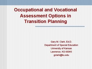 Vocational planning