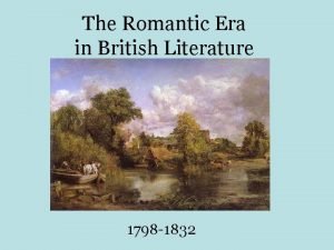 British literature romantic period