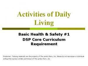 Basic activities of daily living