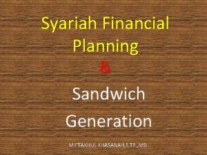 Sandwich generation dalam islam