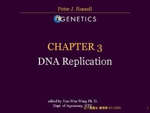 Significance of dna replication Significance of dna replication