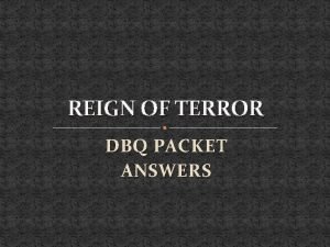 The reign of terror dbq