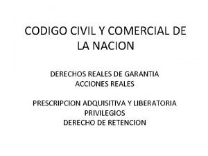 CODIGO CIVIL Y COMERCIAL DE LA NACION DERECHOS