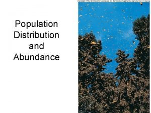 Population Distribution and Abundance 1 1 Introduction Ecologists