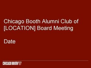 Chicago booth alumni club