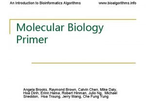An introduction to bioinformatics algorithms