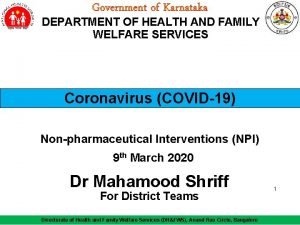 Government of Karnataka DEPARTMENT OF HEALTH AND FAMILY