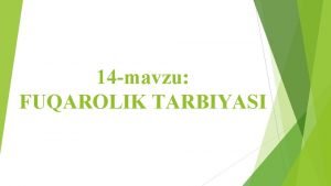 Fuqarolik tarbiyasi ppt