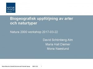 Biogeografisk uppfljning av arter och naturtyper Natura 2000