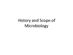 History and Scope of Microbiology What is Microbiology