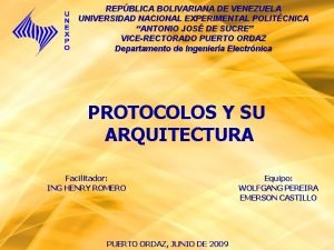 REPBLICA BOLIVARIANA DE VENEZUELA UNIVERSIDAD NACIONAL EXPERIMENTAL POLITCNICA