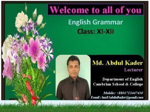 Welcome to all of you