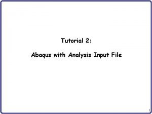Abaqus input file format