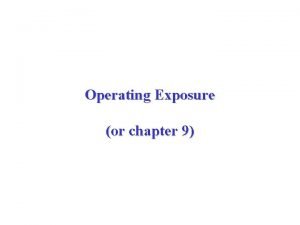 Operating exposure