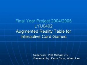 Augmented reality final year projects