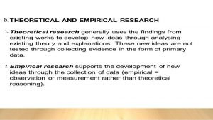 Types of empirical research