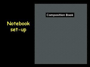 Composition Book Notebook setup Page Table of contents