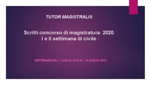 Tutor magistralis dispense