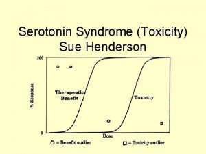 Serotonin Syndrome Toxicity Sue Henderson Definition Potentially life