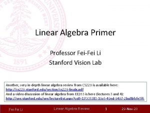 Stanford linear algebra