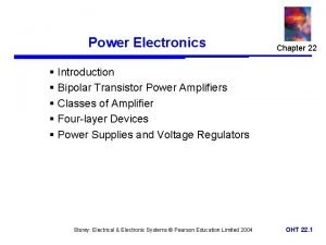 Power Electronics Chapter 22 Introduction Bipolar Transistor Power