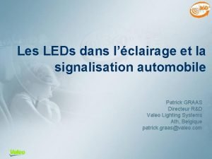 Les LEDs dans lclairage et la signalisation automobile