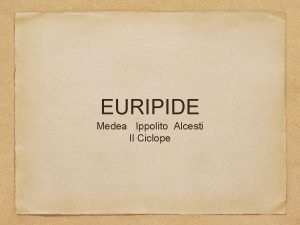 Il ciclope euripide