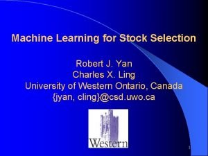 Stock selection machine learning